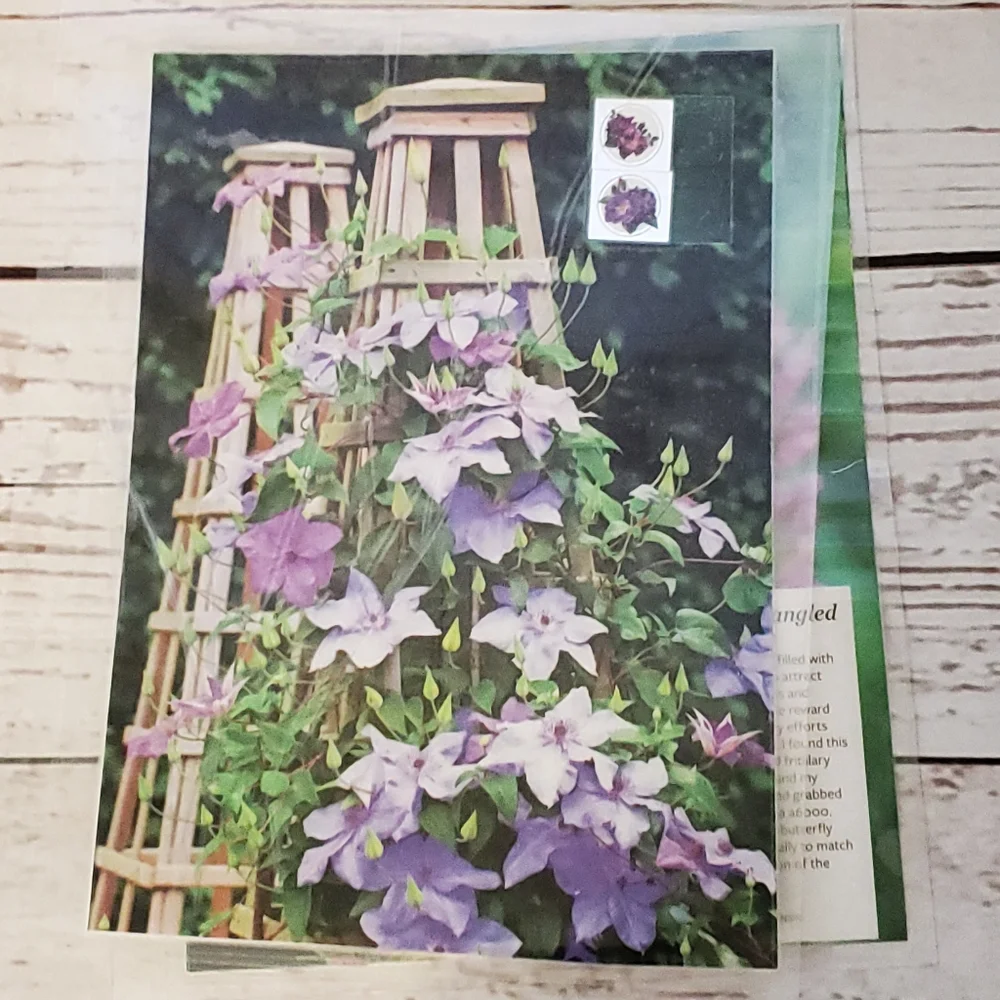 Handmade Cover For A Classic Sized Disc Bound Planner purple clematis, butterfly